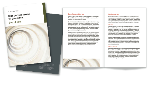 Clayton Utz - Good Decision-Making Brochure Series: Duty of care